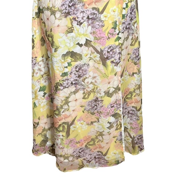 Yumi Kim Ariana Floral Dress Women’s Size Small Yellow Midi Ruched Lined - Picture 4 of 13